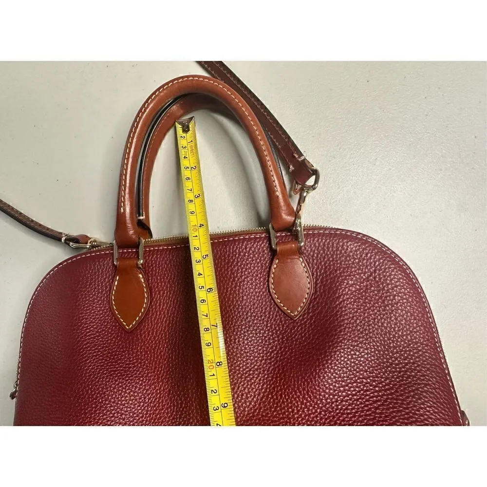 Dooney & Bourke Pebbled Grain Leather Satchel Handbag Burgundy Comes w/ Dust Bag